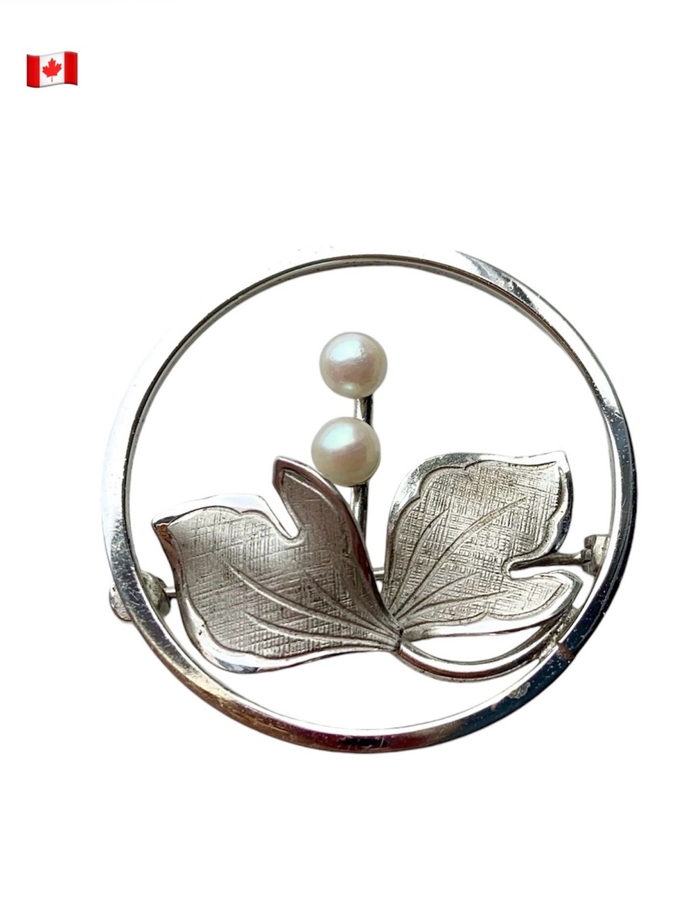 Bond Boyd Sterling silver pearl floral brooch